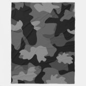 Grauschwarze Camouflage Fleecedecke (Vorderseite)