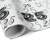 Grauschwarze Rauchnummern Personalisiert Geschenkpapier (Rolleneckpunkt)