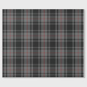 Grauschwarzer Tartan Kariert Geschenkpapier (Flach)