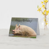 Grauschweine Geburtstag Karte (Gelbe Blume)