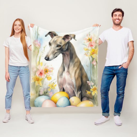 Grauschwund mit Ostereiern Fleecedecke (Beispiel)