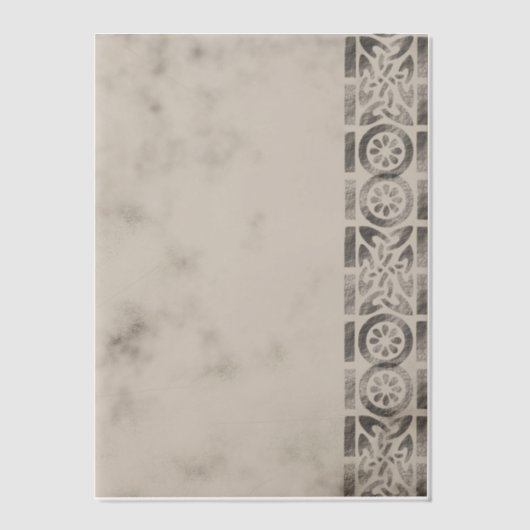 Grauseitenrahmen Pergament Einladungen (Vorderseite)