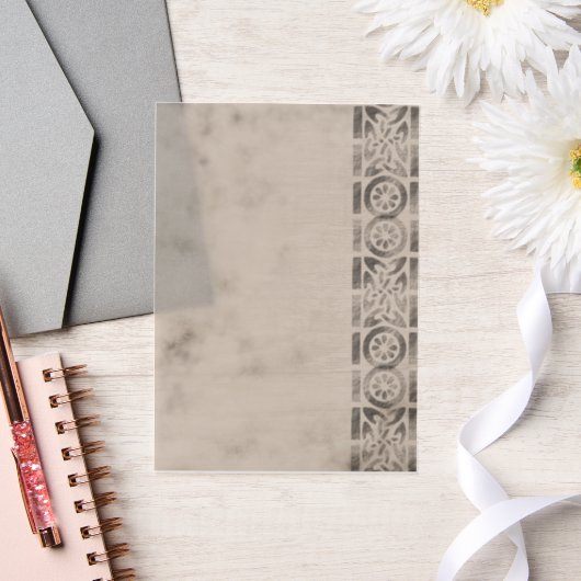 Grauseitenrahmen Pergament Einladungen (Hochzeit)