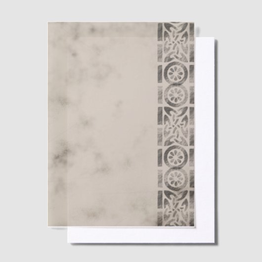 Grauseitenrahmen Pergament Einladungen (Versetzt)