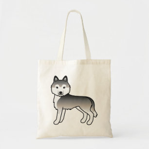 Grausibirischer Husky Niedlicher Cartoon Dog Tote  Tragetasche