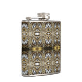 Grausilber und Schwarz-Deko-Muster Flachmann (Rechts)