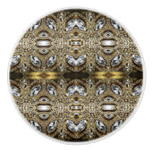 Grausilber und Schwarz-Deko-Muster Keramikknauf (Vorderseite)