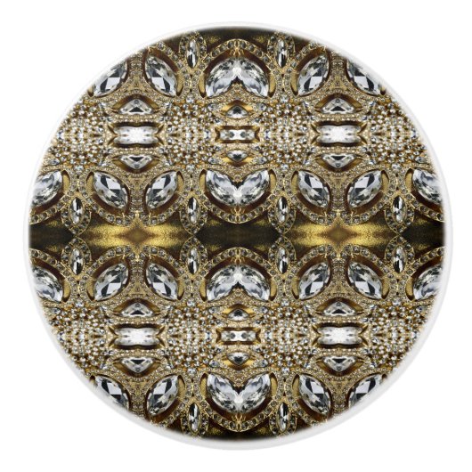 Grausilber und Schwarz-Deko-Muster Keramikknauf (Vorderseite)