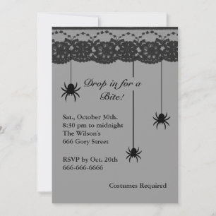 Grauspinnen und Lace Costume Party Einladung