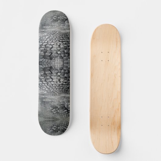 Grausteine, graue Nebel, grafische Kunst Skateboard (Vorderseite)