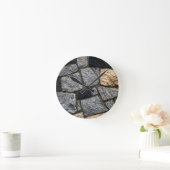 Grausteine Texturierte Wand Runde Wanduhr (Zuhause)