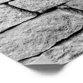 Grausteinmauer als abstrakter Hintergrund. Poster (Ecke)