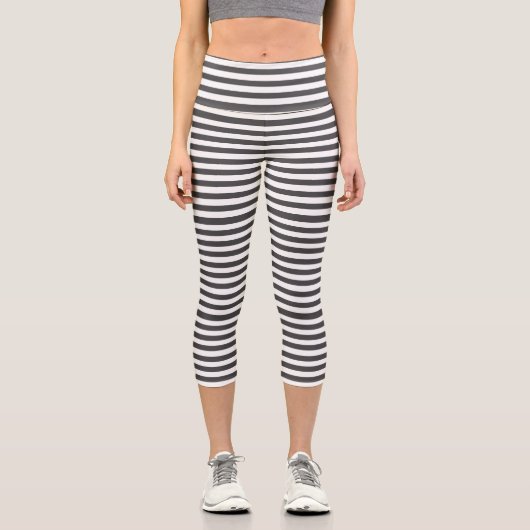 Graustreifen Capri Leggings (Vorderseite)