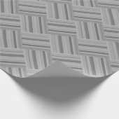 Graustreifen diagonales Webmuster Geschenkpapier (Ecke)