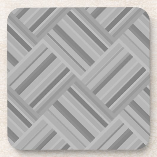 Graustreifen diagonales Webmuster Getränkeuntersetzer (Vorderseite)