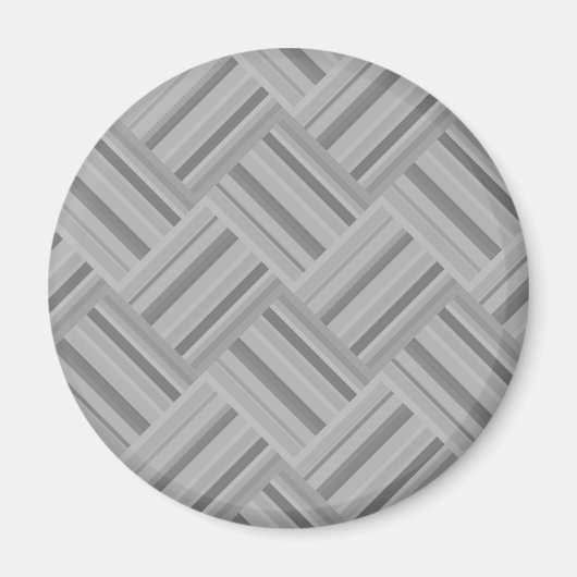 Graustreifen diagonales Webmuster Magnet (Vorne)
