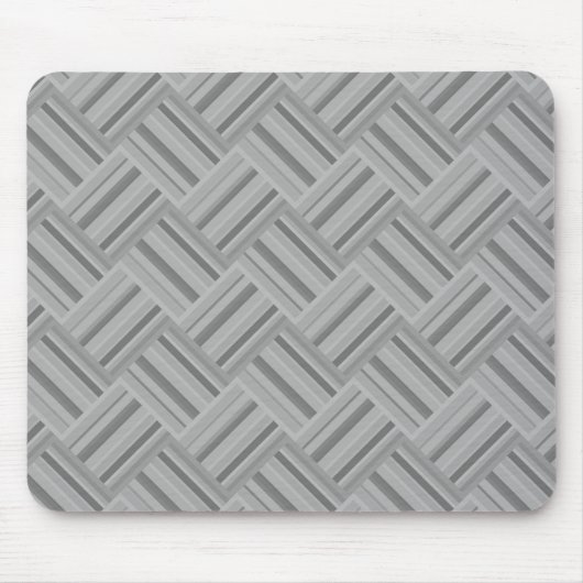 Graustreifen diagonales Webmuster Mousepad (Vorne)