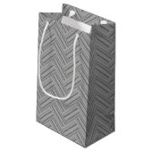 Graustreifen-Doppelwegemuster Kleine Geschenktüte (Rückseite Schrägansicht)