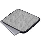 Graustreifen-Doppelwegemuster Laptopschutzhülle (Vorne Knopf)