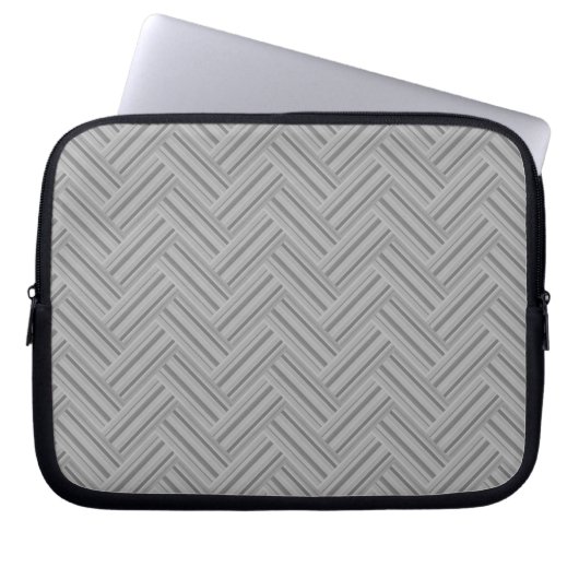Graustreifen-Doppelwegemuster Laptopschutzhülle (Vorderseite)