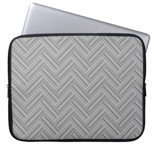 Graustreifen-Doppelwegemuster Laptopschutzhülle (Vorderseite)