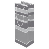 Graustreifen Geschenktüte Für Weinflaschen (Rückseite Schrägansicht)