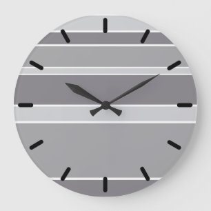 Graustreifen Große Wanduhr