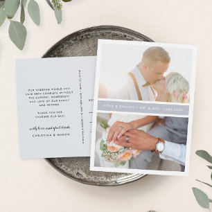 Graustreifen   Hochzeitsszenario Foto Vielen Dank Postkarte