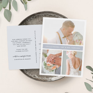 Graustreifen   Hochzeitsszenario Foto Vielen Dank Postkarte
