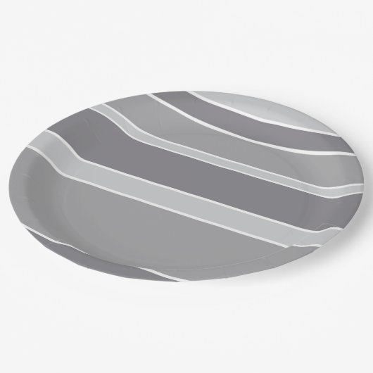 Graustreifen Pappteller (Schrägansicht)