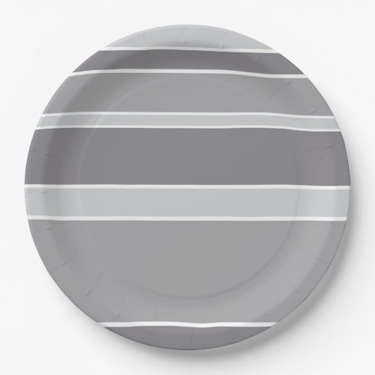 Graustreifen Pappteller (Vorderseite)