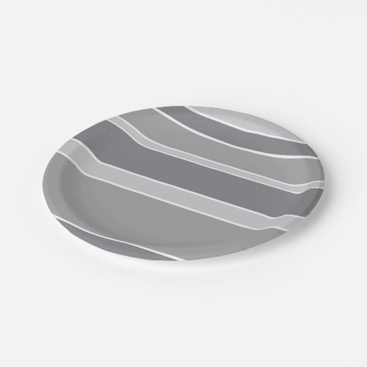Graustreifen Pappteller (Schrägansicht)