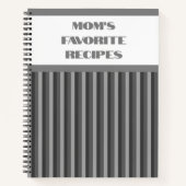 Graustreifen-Spiralrezeptur-Notebook Notizblock (Vorderseite)