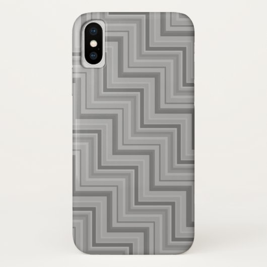 Graustreifen Treppenmuster Case-Mate iPhone Hülle (Rückseite)