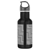 Graustreifen Treppenmuster Trinkflasche (Rückseite)