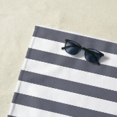 Graustreifen und Weiß Personalisiert Strandtuch (Beispiel)