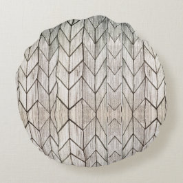 Graustreifen Vintag geometrisch Schwarz und Weiß Rundes Kissen