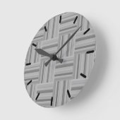 Graustreifen-Webmuster Runde Wanduhr (Winkel)