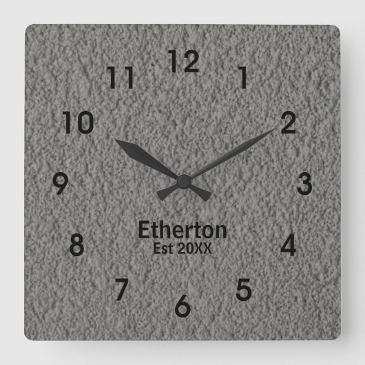 Graustuckmuster Acryl-Wandsperre Quadratische Wanduhr (Vorderseite)