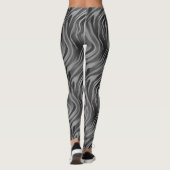 Graustufen Abstract Swirre Streifen Leggings (Rückseite)