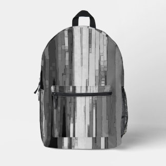 Graustufen-Abstrakt B&W-Kunst Bedruckter Rucksack