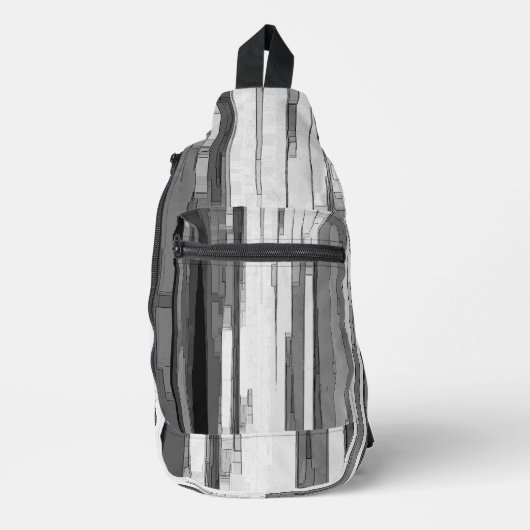 Graustufen-Abstrakt B&W-Kunst Crossbody Bag (Vorderseite)