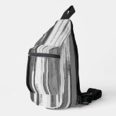 Graustufen-Abstrakt B&W-Kunst Crossbody Bag (Rechte Ecke)