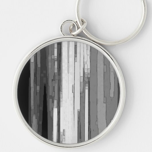 Graustufen-Abstrakt B&W-Kunst Schlüsselanhänger (Vorne)