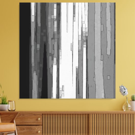 Graustufen-Abstrakte B&W Art Leinwanddruck (Insitu (Wohnzimmer))
