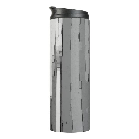 Graustufen-Abstrakte B&W Art Thermosbecher (Nach rechts gedreht)