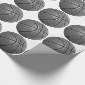 Graustufen-Basketball Geschenkpapier (Ecke)
