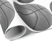 Graustufen-Basketball Geschenkpapier (Rolleneckpunkt)