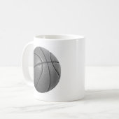 Graustufen-Basketball Kaffeetasse (Vorderseite Links)