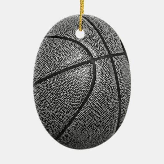 Graustufen-Basketball Keramikornament (Vorne)